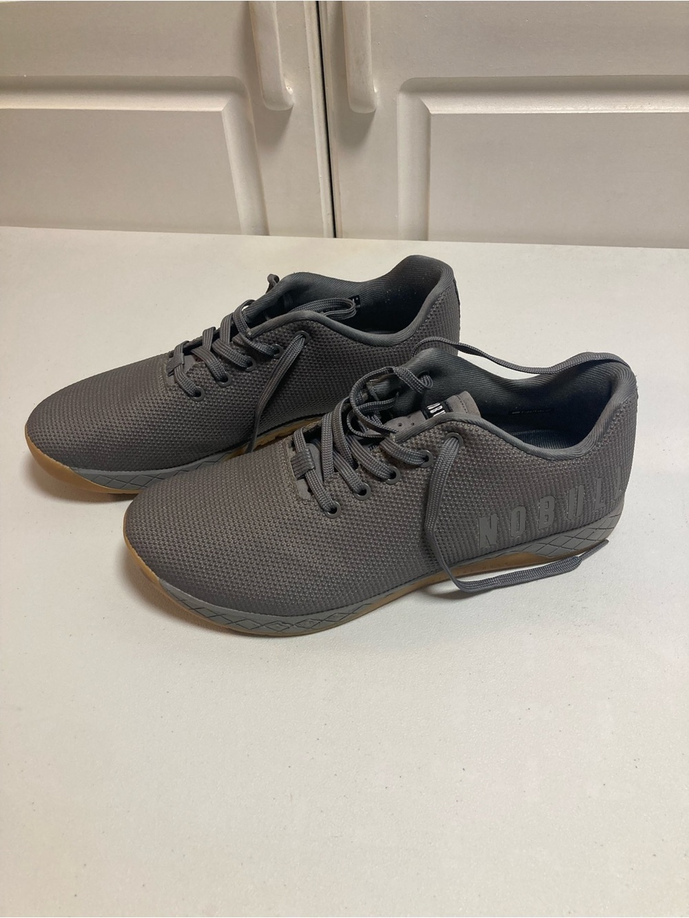 NOBULL Gray Knit Sneakers with Gum Outsole